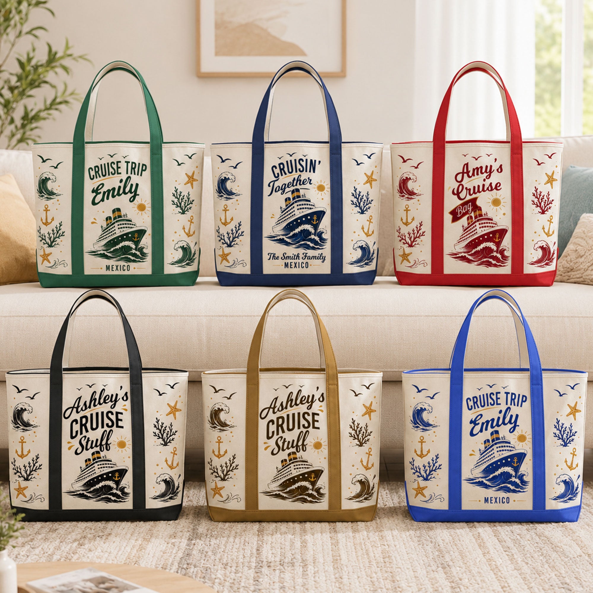 My Cruise Bag - Cruise Friends Vacation Travel Matching - Personalized Tote Bag 8