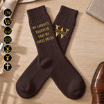 My Favorite Daughter Gave Me These Socks Custom Initial Embroidered - Personalized Socks 1