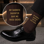 My Favorite Daughter Gave Me These Socks Custom Initial Embroidered - Personalized Socks 2