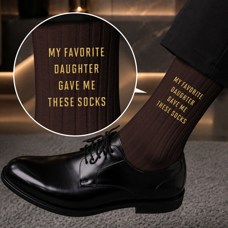 My Favorite Daughter Gave Me These Socks Custom Initial Embroidered - Personalized Socks 2