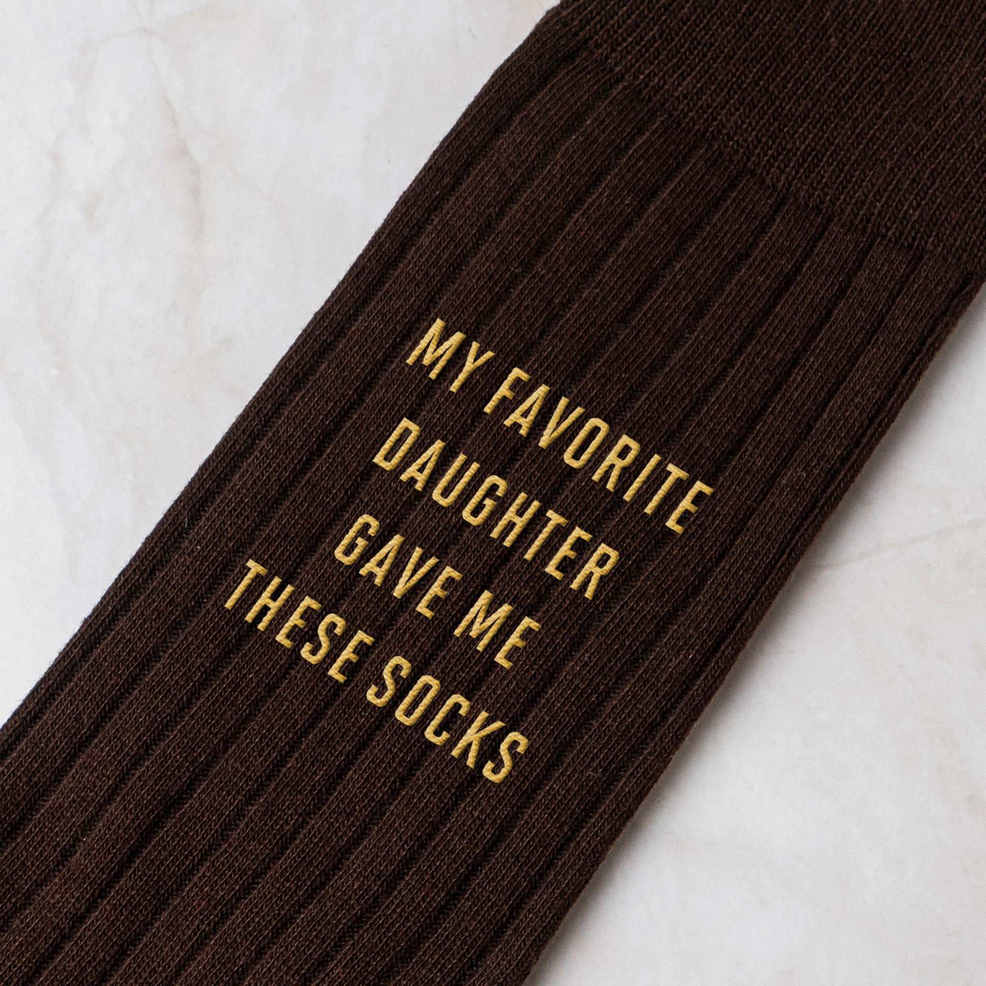 My Favorite Daughter Gave Me These Socks Custom Initial Embroidered - Personalized Socks 4