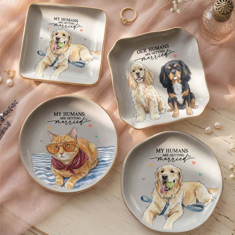 My Humans Are Getting Married Wedding Engagement Gifts For Bride - Personalized Jewelry Dish 3