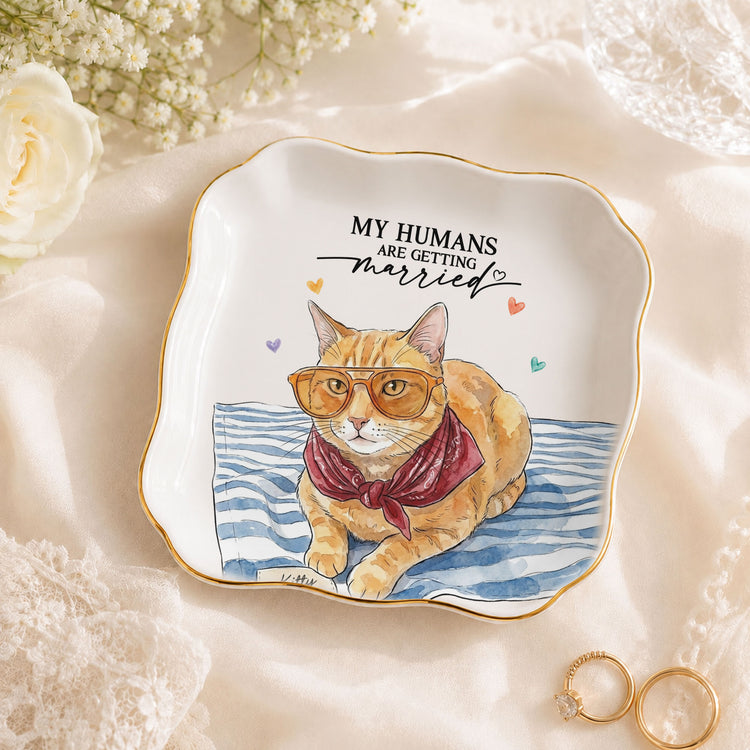 My Humans Are Getting Married Wedding Engagement Gifts For Bride - Personalized Jewelry Dish 4
