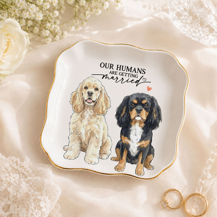 My Humans Are Getting Married Wedding Engagement Gifts For Bride - Personalized Jewelry Dish 6