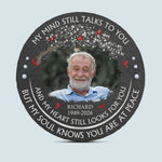 My Mind Still Talks To You Custom Photo Memorial Loss Of Loved Ones Gifts - Personalized Garden Stone 3