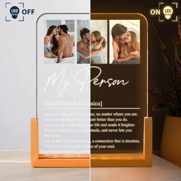 My Person The One Who Knows Your Heart Custom Photo - Personalized Night Light 3