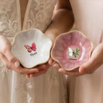 Name & Birth Flower Ring Dish Gifts For Her, Friends, Sisters - Personalized Jewelry Dish 4