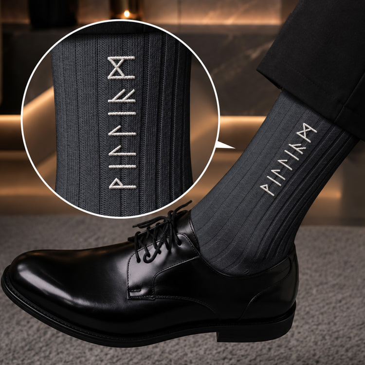 Name In Runes Viking - Personalized Embroidered Socks 2