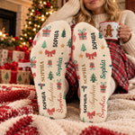 Name Word Art Christmas Theme Matching - Personalized Socks 2