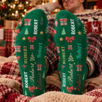 Name Word Art Christmas Theme Matching - Personalized Socks 4
