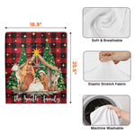 Nativity Scene Christmas Plaid Christian - Personalized Chair Back Cover 3