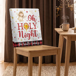 Nativity Scene Christmas Plaid Christian - Personalized Chair Back Cover 5