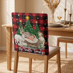 Nativity Scene Christmas Plaid Christian - Personalized Chair Back Cover 9