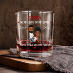 Naughty Couple Funny Gift For Men You're Stuck With Me - Personalized Whiskey Glasss 1