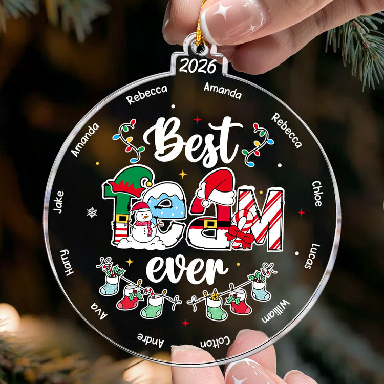 Never Forget The Difference You Make Best Team Custom Name Coworkers Gifts - Personalized Ornament 2