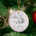 Never Forget The Difference You Make Christmas Gifts Striped Pattern - Personalized Ornament 5