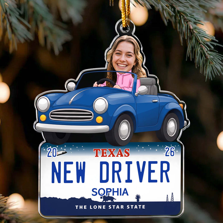 New Driver Custom State Car Plate First Teenager Car Gift - Personalized Ornament 2