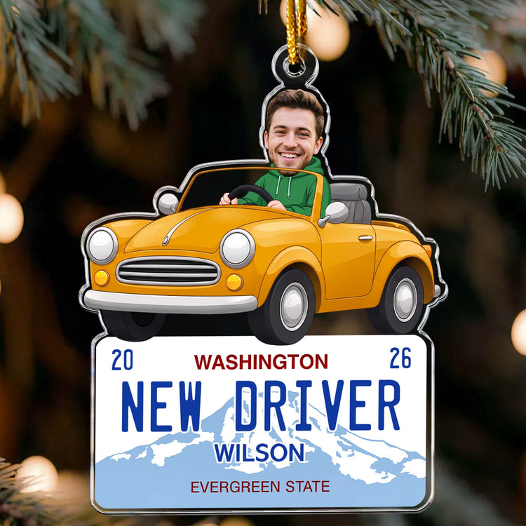 New Driver Custom State Car Plate First Teenager Car Gift - Personalized Ornament 3