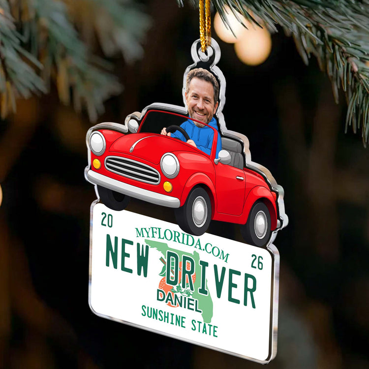 New Driver Custom State Car Plate First Teenager Car Gift - Personalized Ornament 5