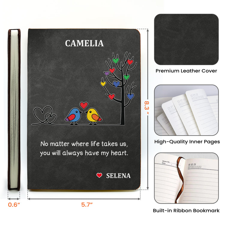 No Matter Where Life Takes Us, You Will Always Have My Heart Gift For Sister, Sibling, Besties - Personalized Journal 7
