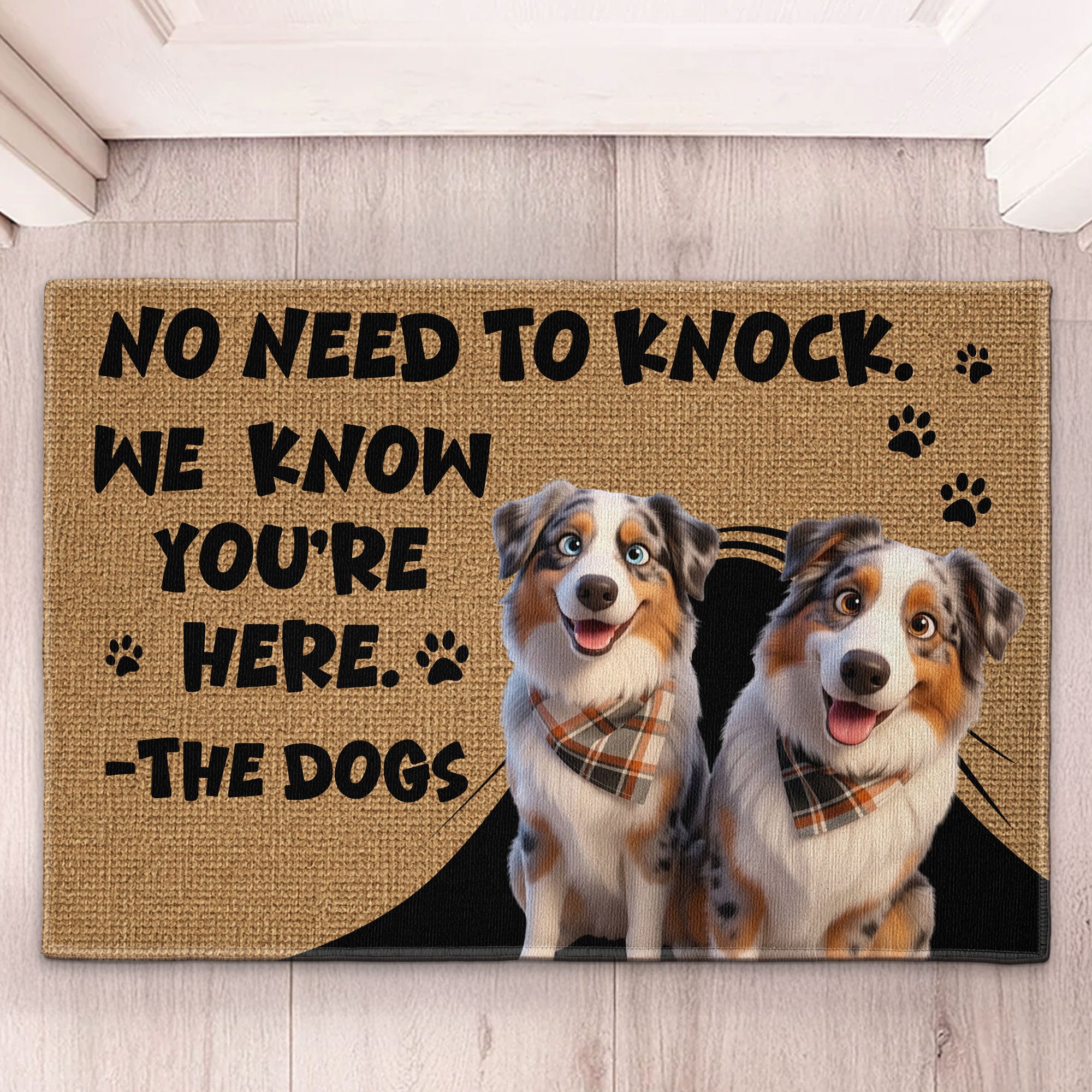 No Need To Knock We Know You’re Here - Cartoon Your Pet - Personalized Doormat 3