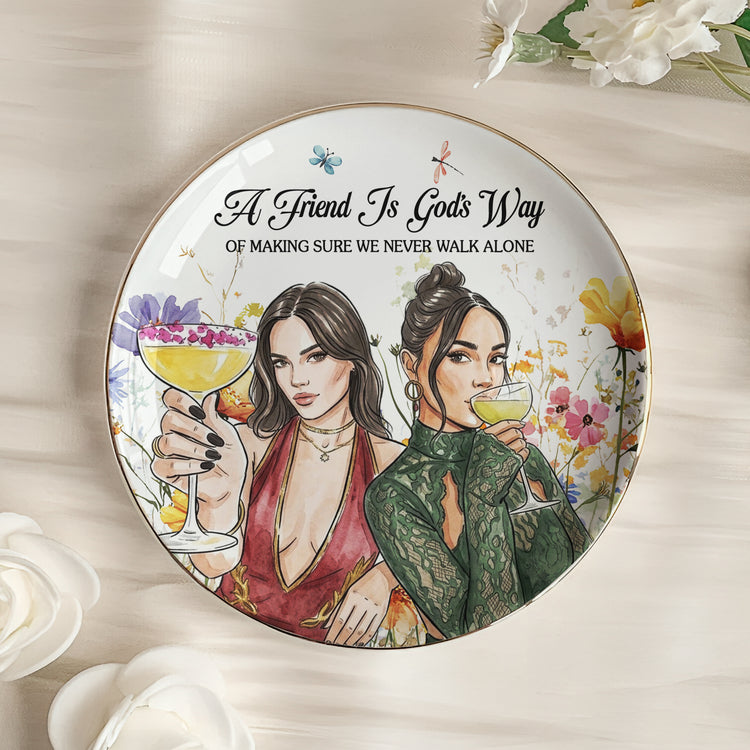 No One Will Ever Be As Entertained By Us As Us Custom Photo Watercolor Floral Art - Personalized Jewelry Dish 2
