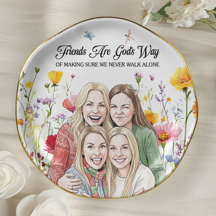 No One Will Ever Be As Entertained By Us As Us Custom Photo Watercolor Floral Art - Personalized Jewelry Dish 3