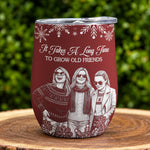 No One Will Ever Be As Entertained By Us Custom Photo Sketch Line Art - Personalized Wine Tumbler 2