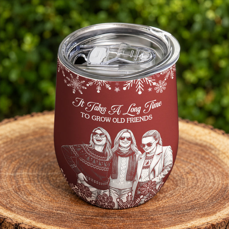 No One Will Ever Be As Entertained By Us Custom Photo Sketch Line Art - Personalized Wine Tumbler 6