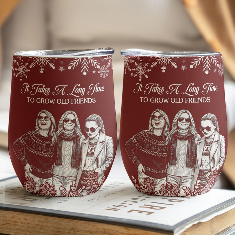 No One Will Ever Be As Entertained By Us Custom Photo Sketch Line Art - Personalized Wine Tumbler 7