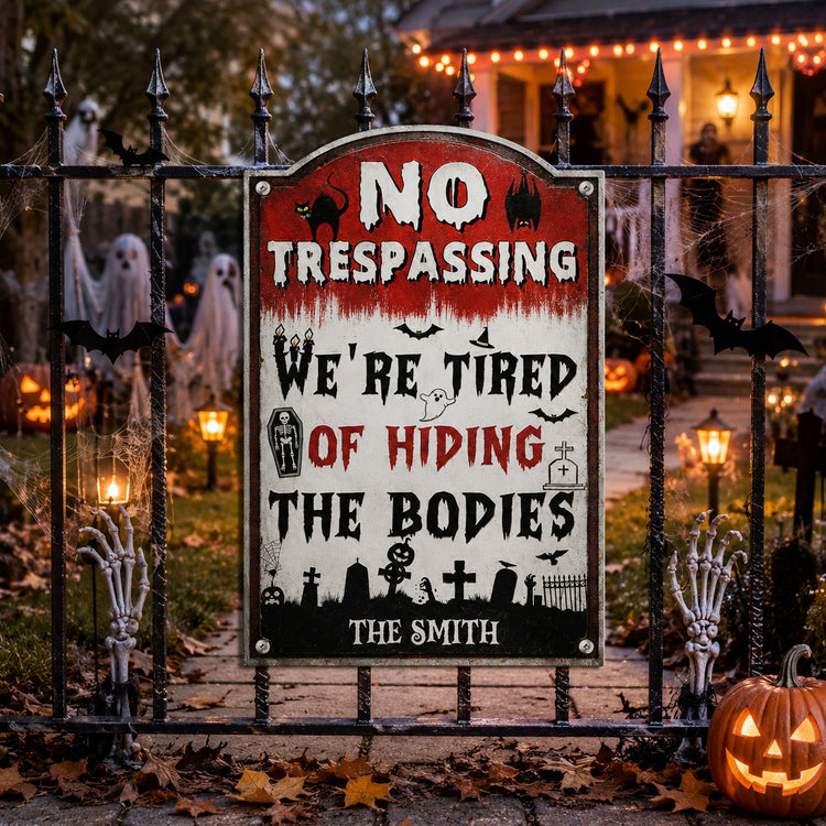 No Trespassing Halloween - Personalized Metal Sign 2