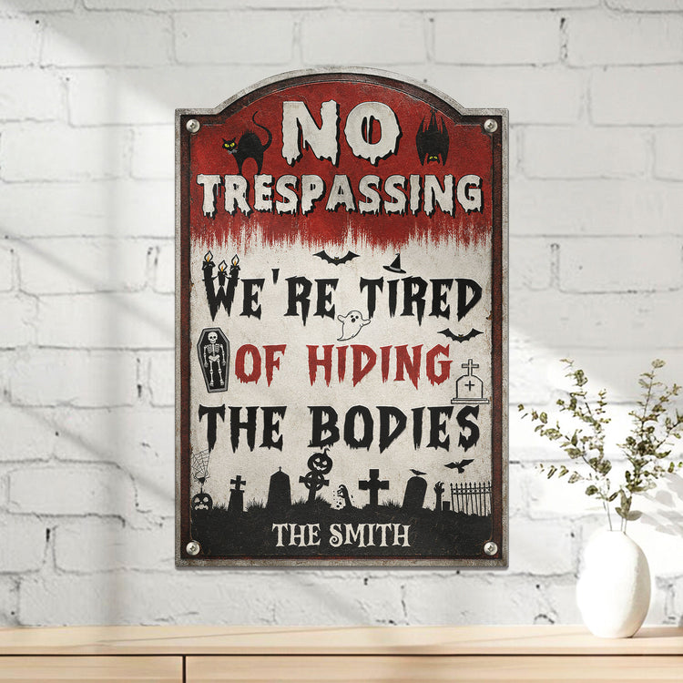 No Trespassing Halloween - Personalized Metal Sign 3