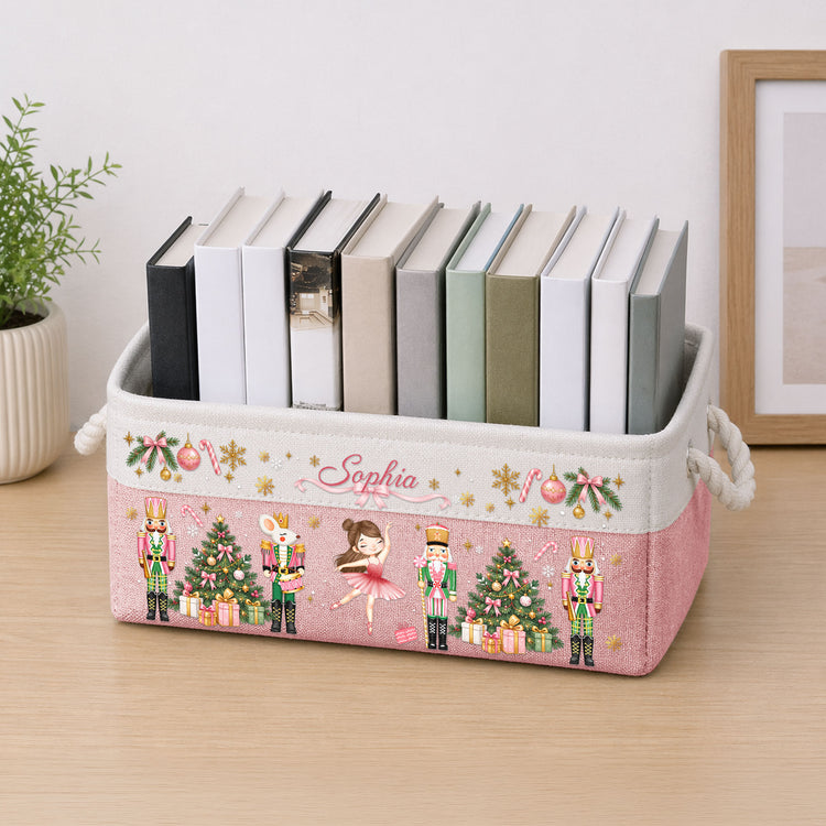 Nutcracker, Ballet, Christmas Organizer, Gift For Ballet Lover, Ballerina - Personalized Storage Basket 1