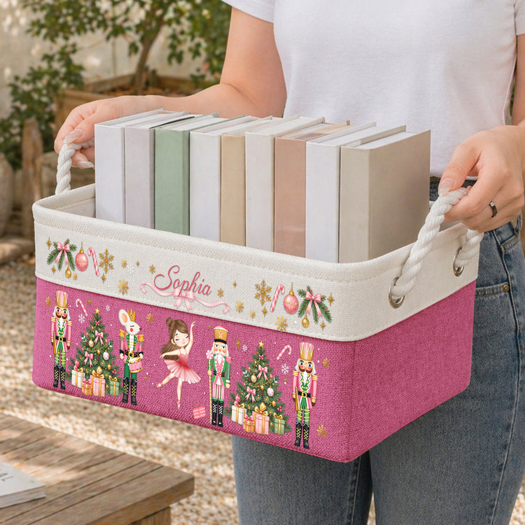 Nutcracker, Ballet, Christmas Organizer, Gift For Ballet Lover, Ballerina - Personalized Storage Basket 2