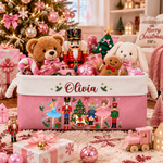 Nutcracker Christmas Custom Name Basket For Kids, Grandkids - Personalized Storage Basket 1