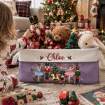 Nutcracker Christmas Custom Name Basket For Kids, Grandkids - Personalized Storage Basket 4