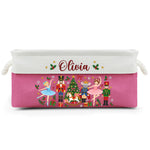 Nutcracker Christmas Custom Name Basket For Kids, Grandkids - Personalized Storage Basket 5
