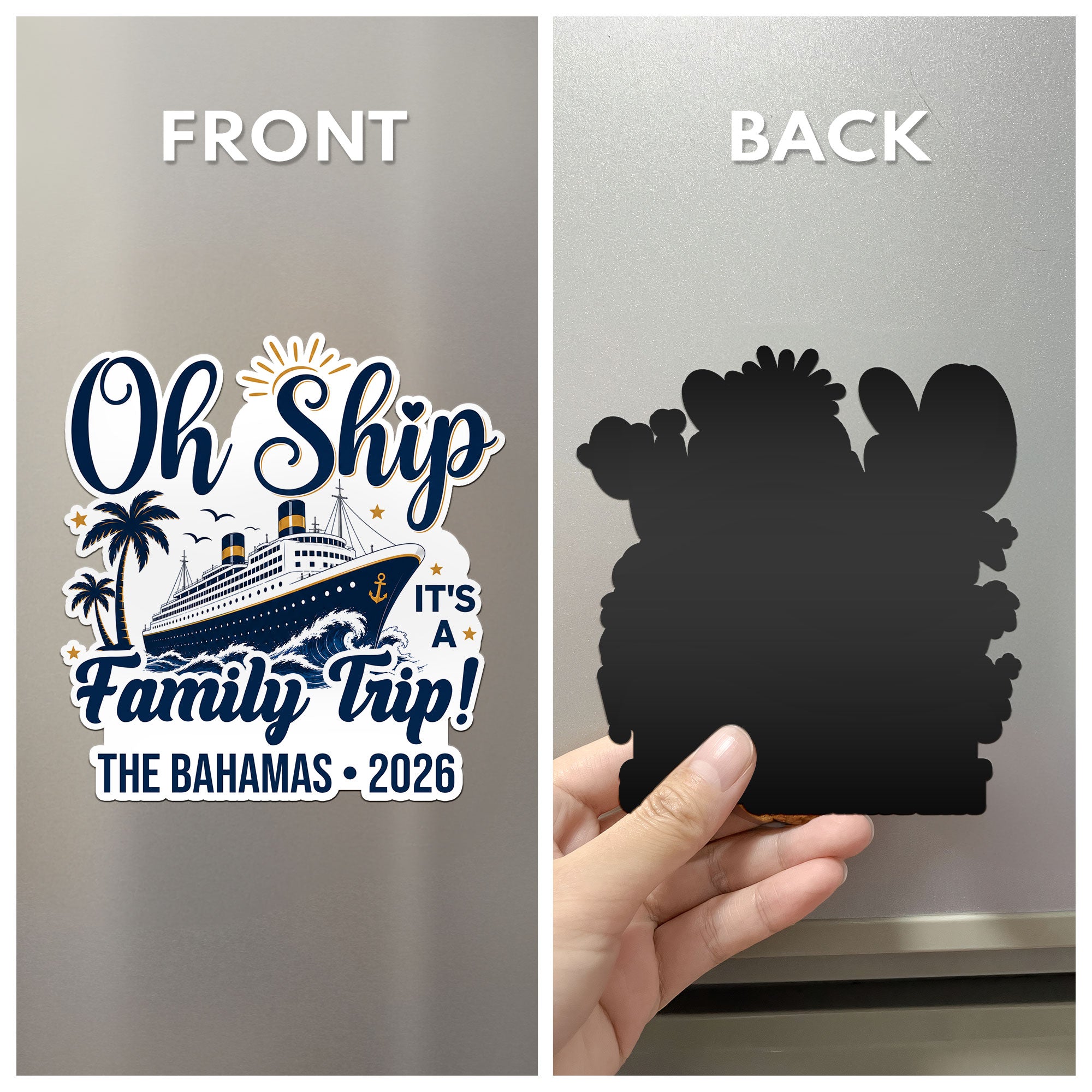 Oh Ship Cruise Door Signs Stateroom Decor Cruising Family Vacation, Girls Trip, Birthday Trip - Personalized Magnet 4