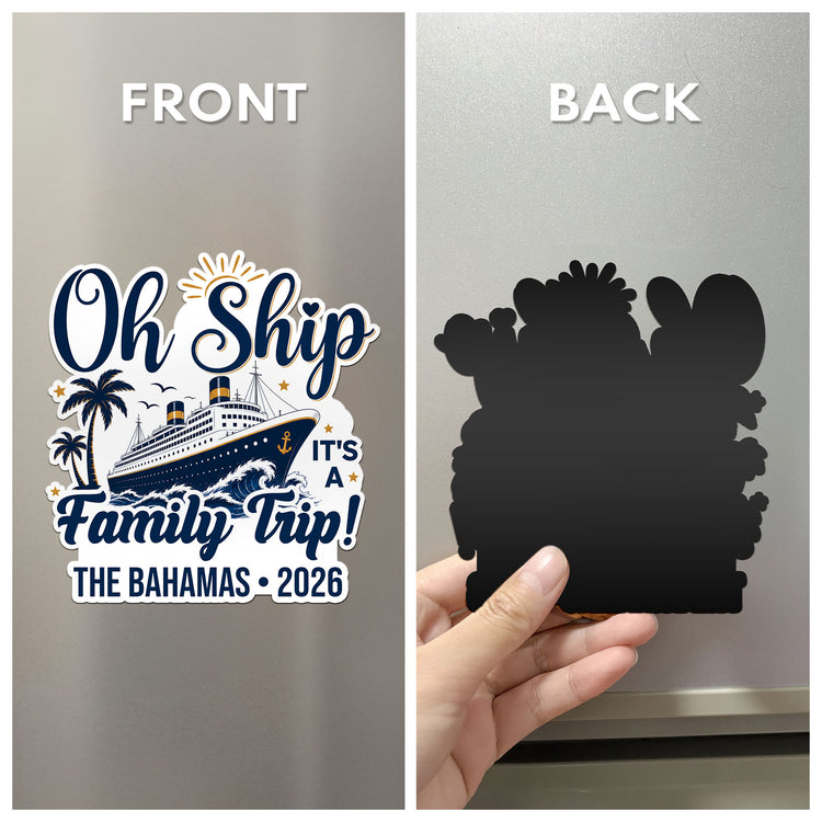 Oh Ship Cruise Door Signs Stateroom Decor Cruising Family Vacation, Girls Trip, Birthday Trip - Personalized Magnet 4