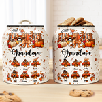 One Thankful Grandma Custom Grandkids Turkey - Thanksgiving Fall Season Decorations - Personalized Cookie Jar 3