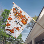 One Thankful Grandma Custom Grandkids Turkey - Thanksgiving Fall Season Decorations - Personalized Flag 3