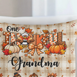 One Thankful Grandma Custom Grandkids Turkey - Thanksgiving Fall Season Decorations - Personalized Pillow Cover 5