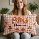One Thankful Grandma Custom Grandkids Turkey - Thanksgiving Fall Season Decorations - Personalized Pillow Cover 7