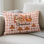 One Thankful Grandma Custom Grandkids Turkey - Thanksgiving Fall Season Decorations - Personalized Pillow Cover 8