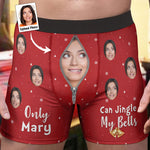 Only Wife Can Jingle My Bells - Personalized Photo Men's Boxer Briefs - Gift For Husband