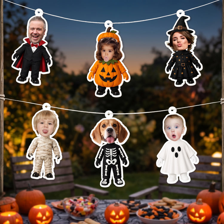 Our Family Custom Photo Halloween - Personalized Garland Banner 1