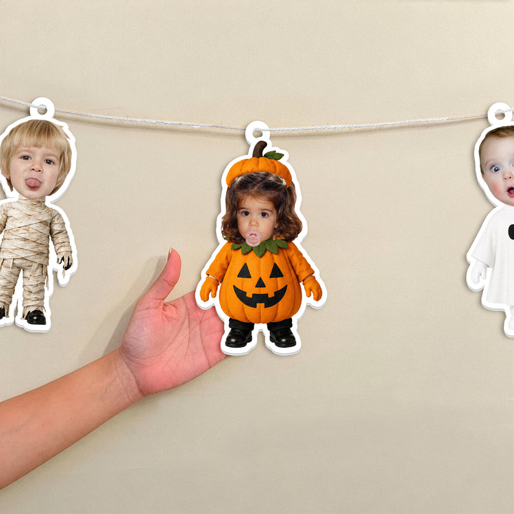 Our Family Custom Photo Halloween - Personalized Garland Banner 3