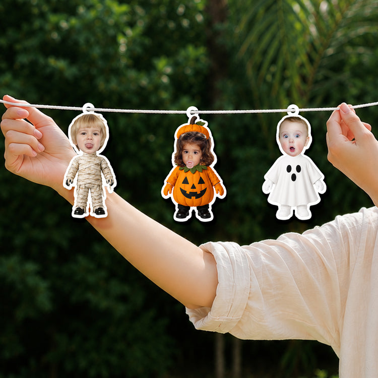 Our Family Custom Photo Halloween - Personalized Garland Banner 4