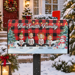 Our Family Festive Plant Buffalo Plaid - Personalized Mailbox Cover 2