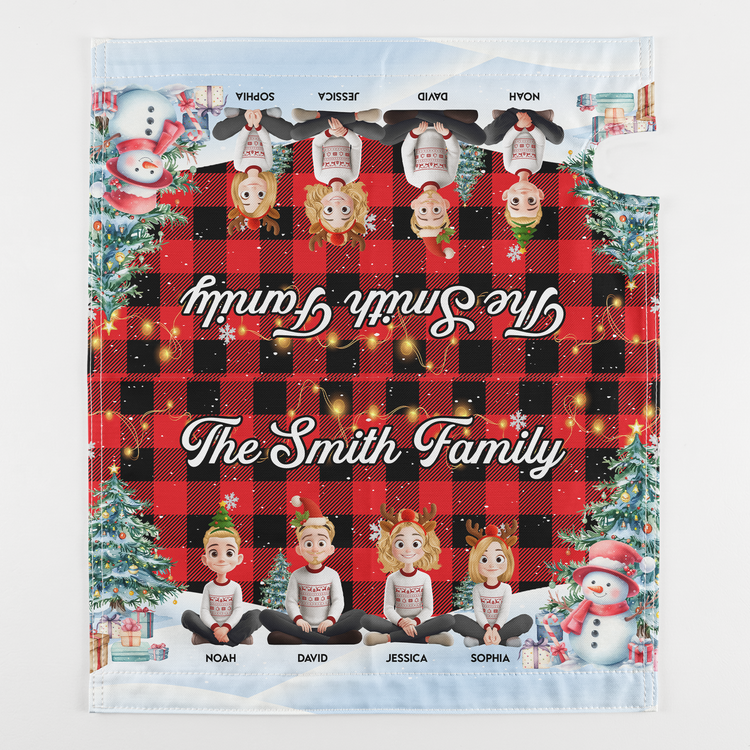 Our Family Festive Plant Buffalo Plaid - Personalized Mailbox Cover 4
